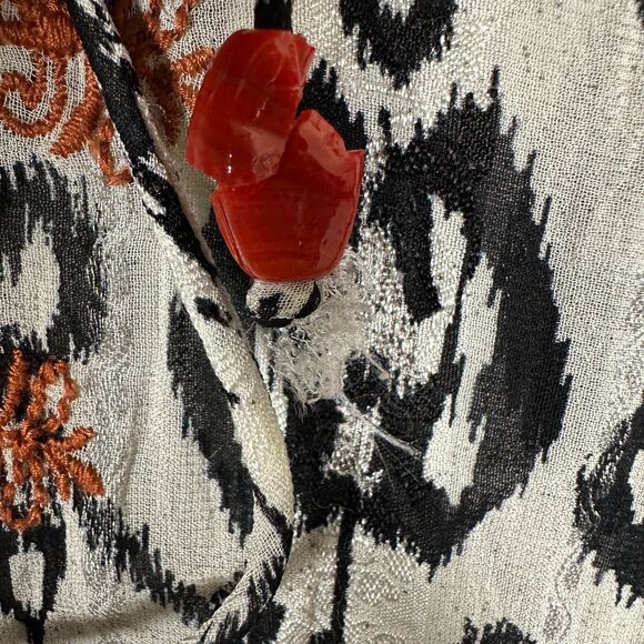 Zara Semi Sheer Embroidered Midi Dress Kaftan Size Small - Picture 8 of 9